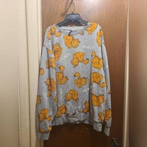 Garfield Sweatshirt Crew Neck H&M Divided Large, Pre-owned, please review photos